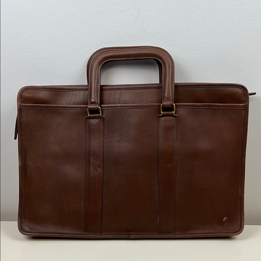 Vintage Coach USA Mahogany Leather Top Handle Office Work Briefcase Bag - Picture 5 of 16